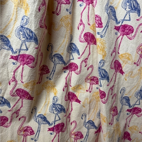 Collectif Retro Flamingo Novelty Swing Fit & Flare Yellow Blue Pink Dress 4XL - Picture 12 of 16